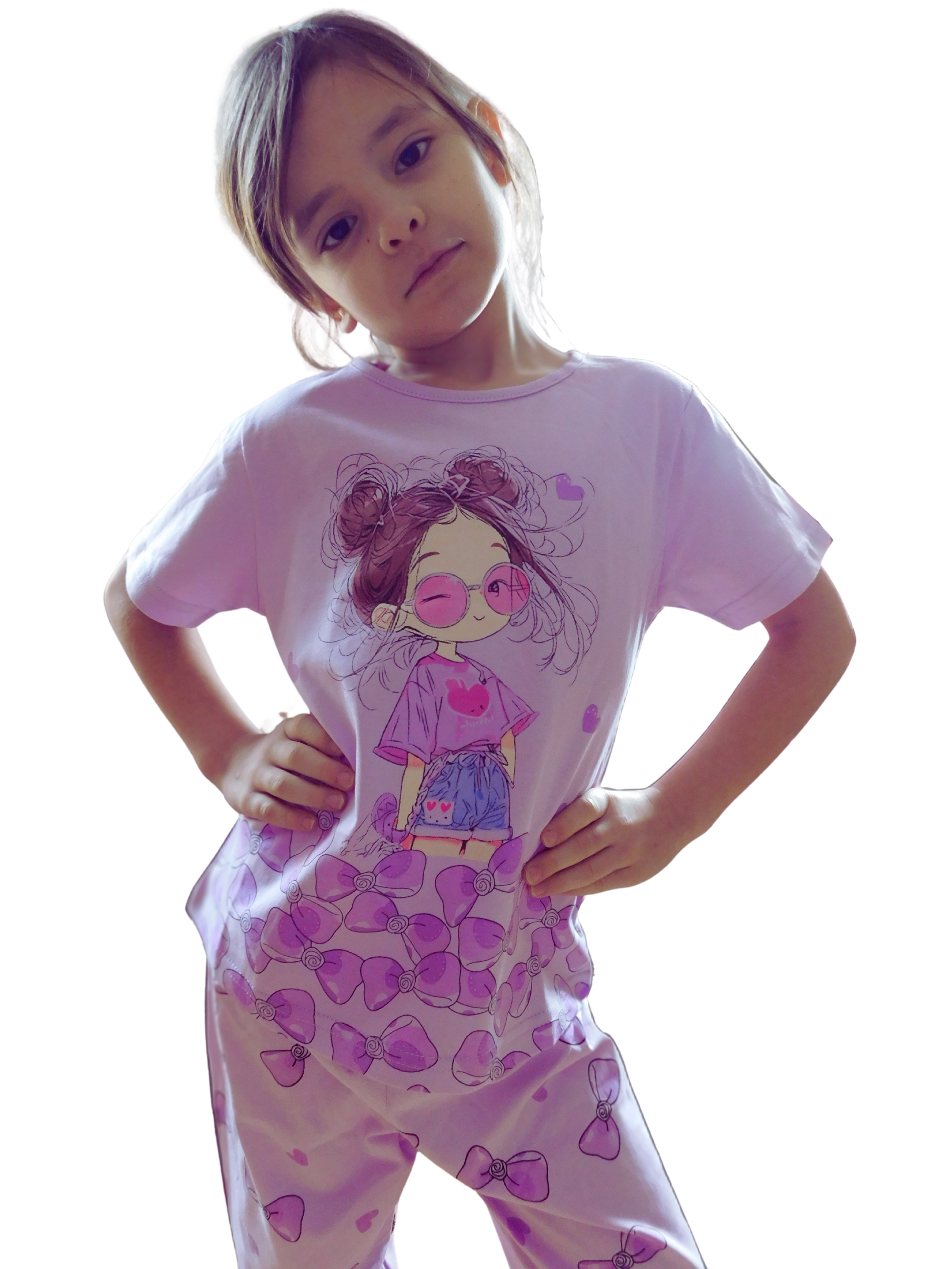 Dívčí pyžamo Kugo MP5880 fialové